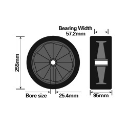 Maypole 10" (255mm) Sand Hopper Launch Trolley Wheel 